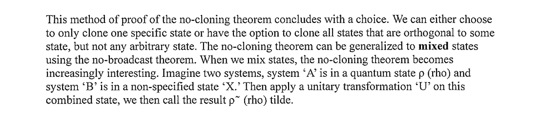 No-Broadcast theorem density matrix structure